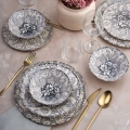 24-piece grey ceramic dinner set