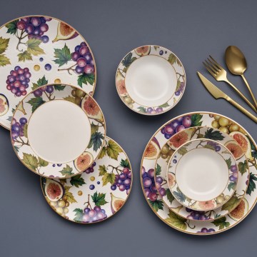 24-piece multicolored/ceramic dinner set
