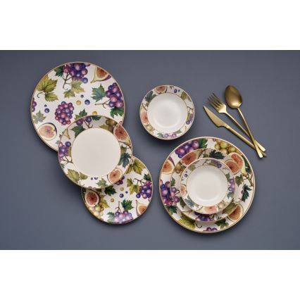 24-piece multicolored/ceramic dinner set