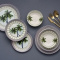 24-piece multicolored ceramic dinner set