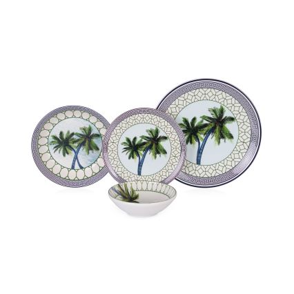 24-piece multicolored ceramic dinner set