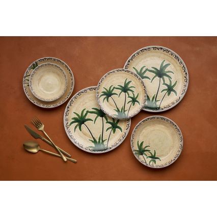 24-piece multicolored ceramic dinnerware set