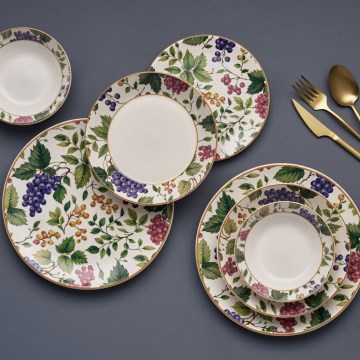 24-piece multicolored/ceramic dinnerware set