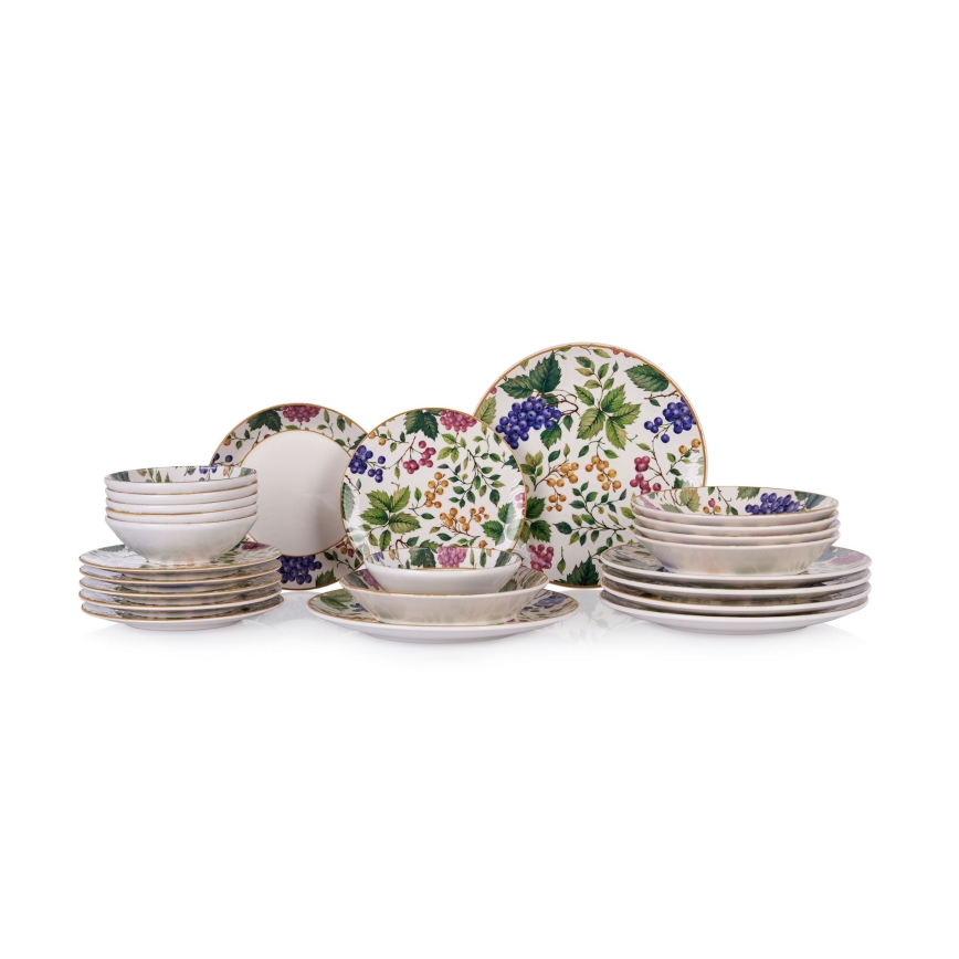 24-piece multicolored/ceramic dinnerware set
