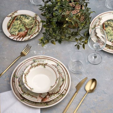 24-piece Multicolored Ceramic Dinnerware Set