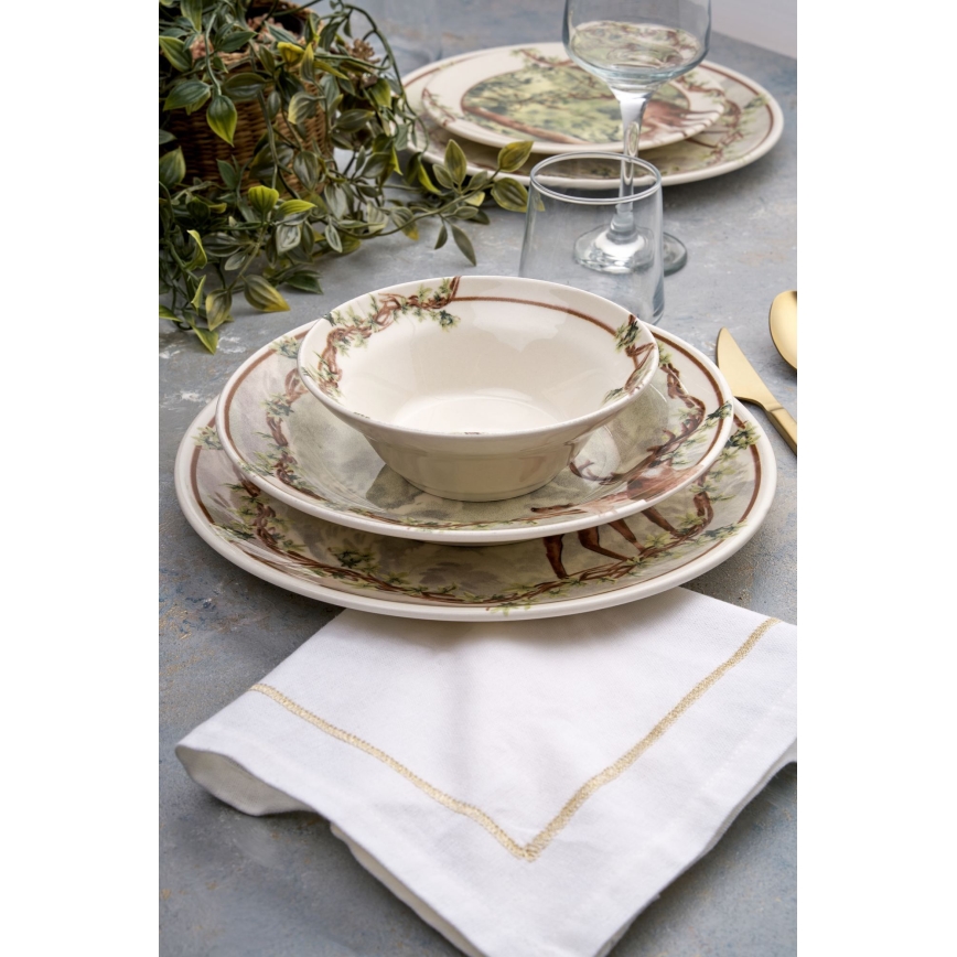 24-piece Multicolored Ceramic Dinnerware Set