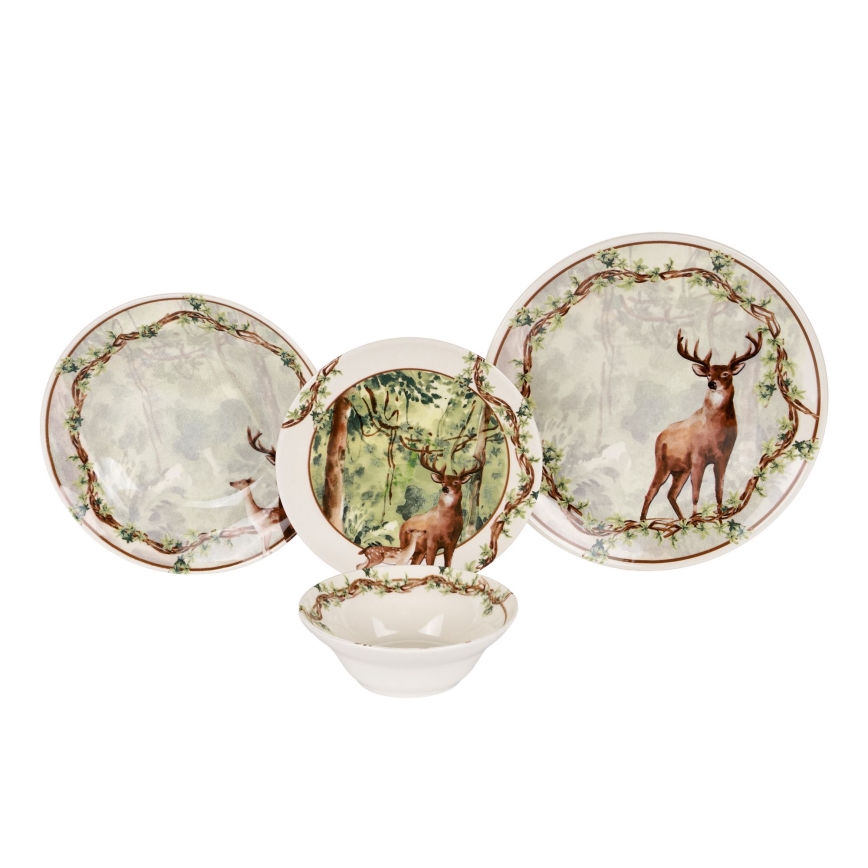 24-piece Multicolored Ceramic Dinnerware Set