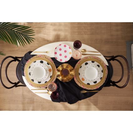 24-piece multicolored porcelain dining set