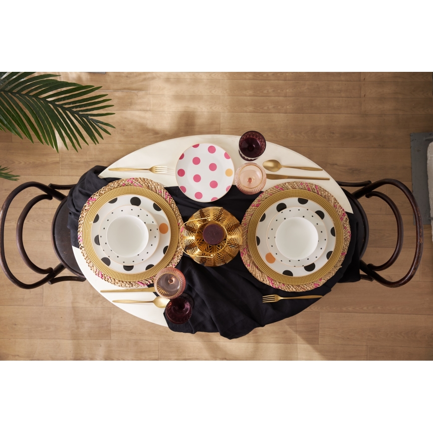 24-piece multicolored porcelain dining set