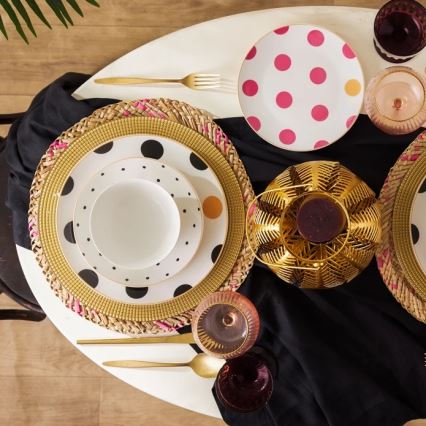 24-piece multicolored porcelain dining set