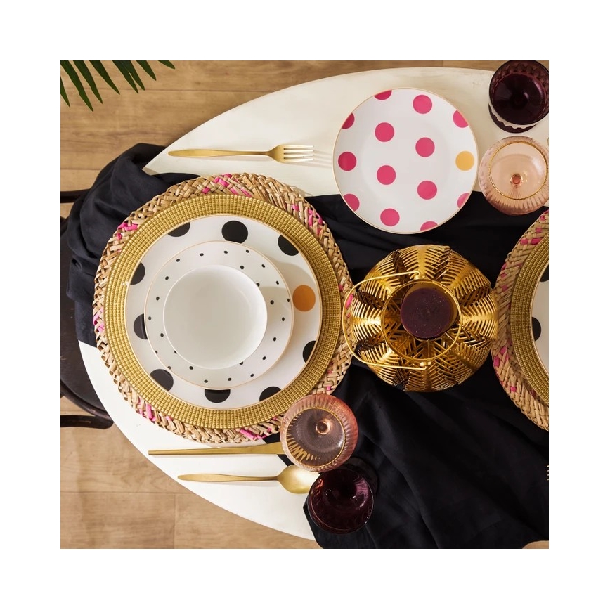 24-piece multicolored porcelain dining set