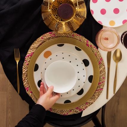 24-piece multicolored porcelain dining set