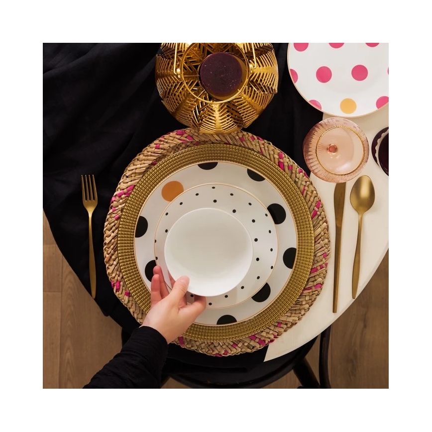 24-piece multicolored porcelain dining set