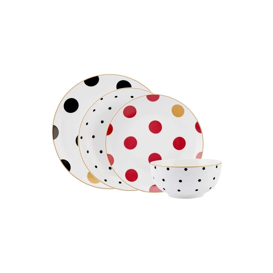 24-piece multicolored porcelain dining set