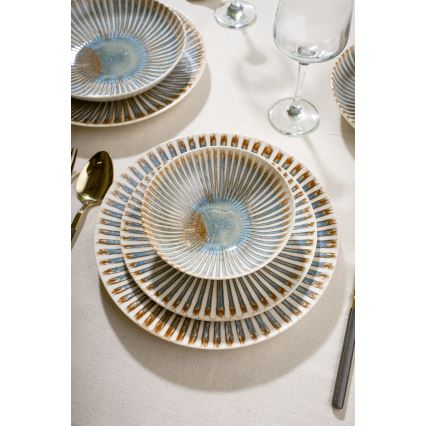 24-piece multicolored/porcelain dinner set