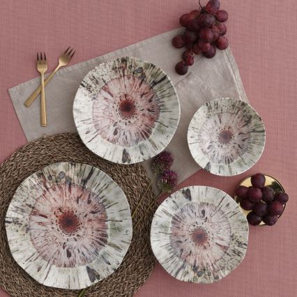 24-piece multicolored porcelain dinner set