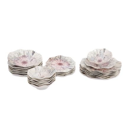 24-piece multicolored porcelain dinner set