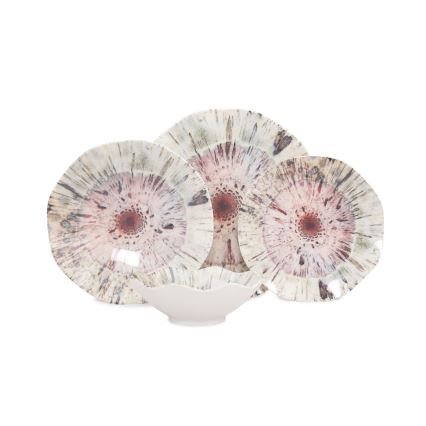 24-piece multicolored porcelain dinner set
