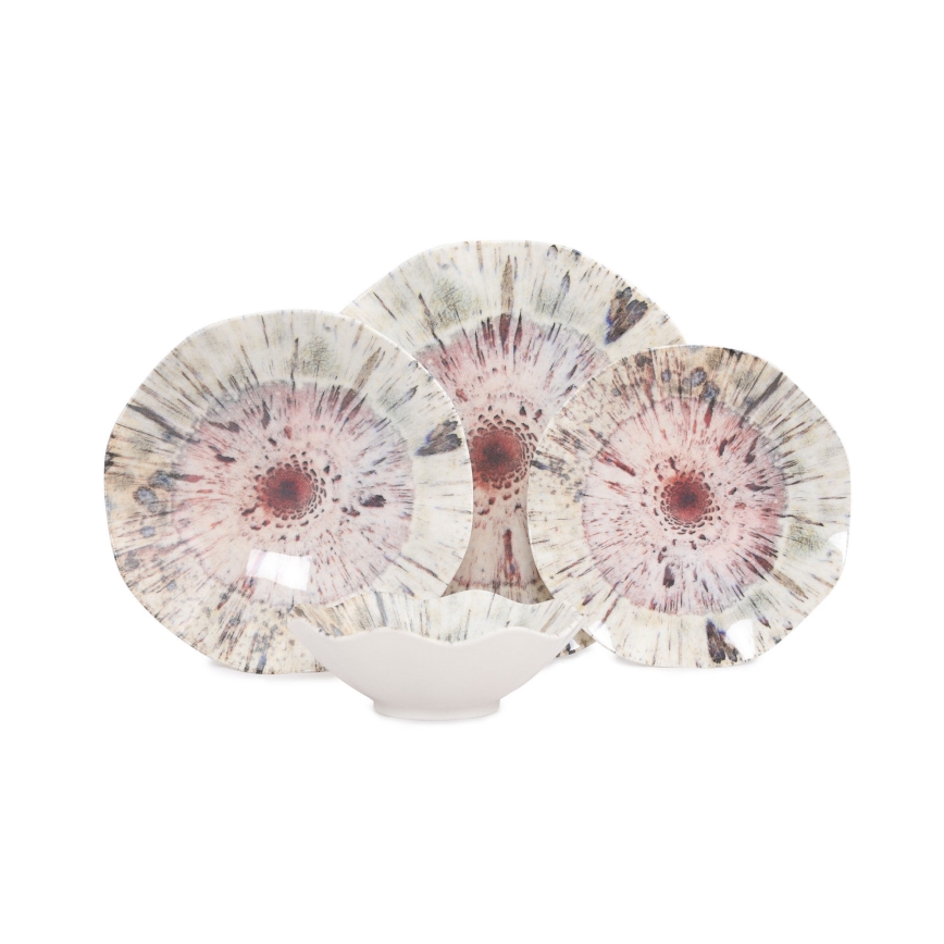 24-piece multicolored porcelain dinner set