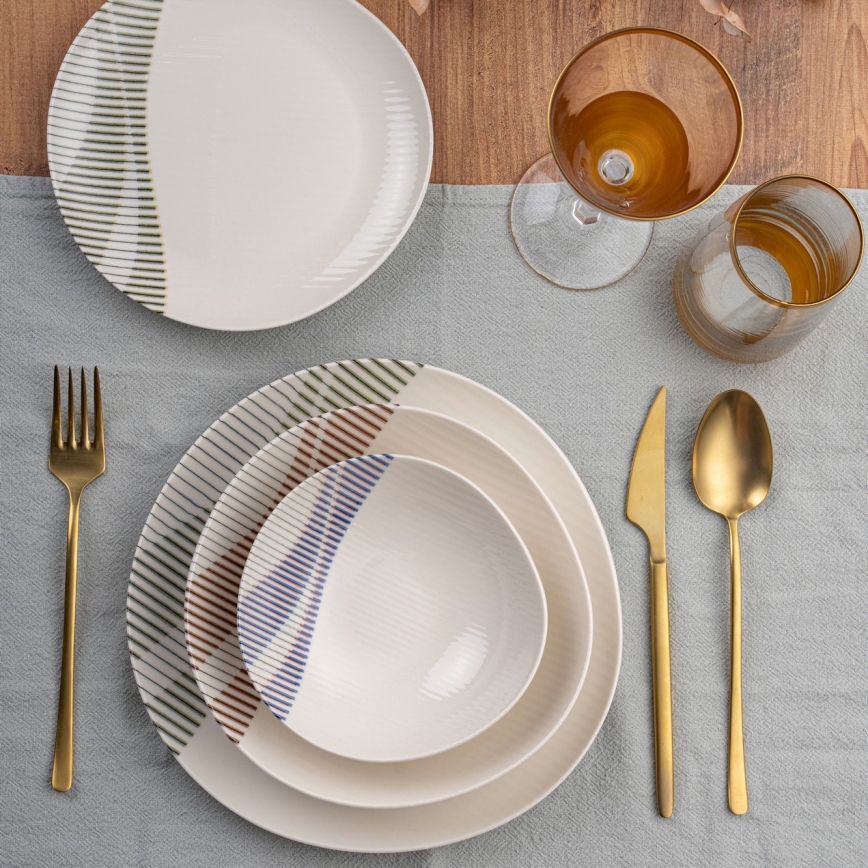 24-piece multicolored/porcelain dinner set