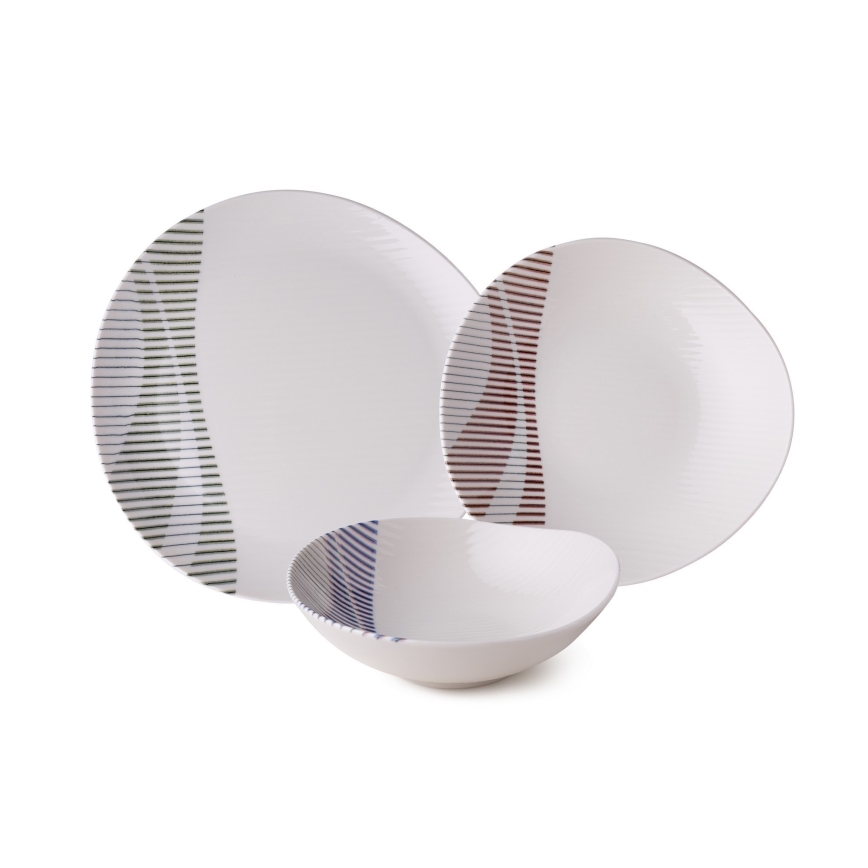 24-piece multicolored/porcelain dinner set