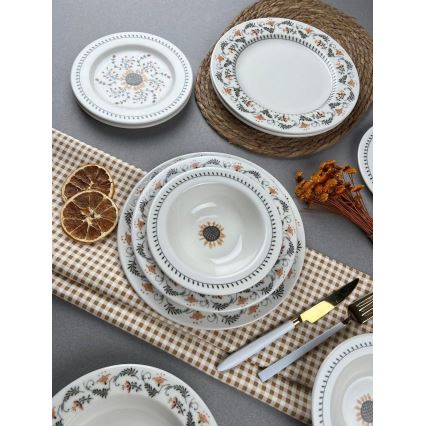 24-Piece Multicolored Porcelain Dinner Set