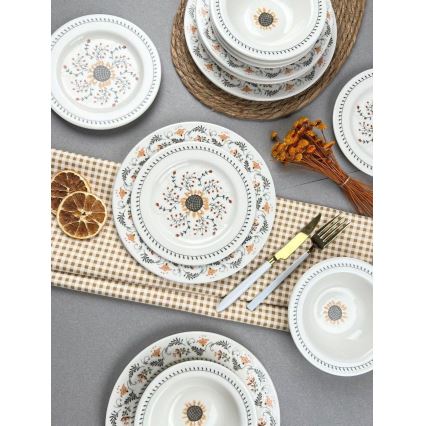 24-Piece Multicolored Porcelain Dinner Set