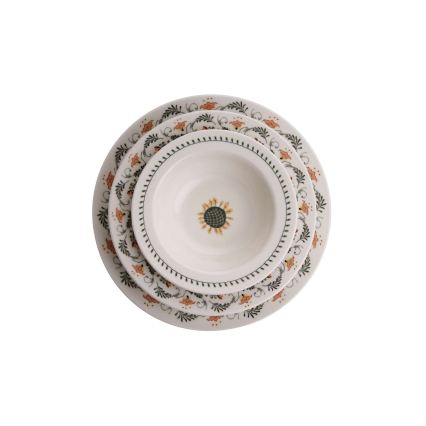 24-Piece Multicolored Porcelain Dinner Set