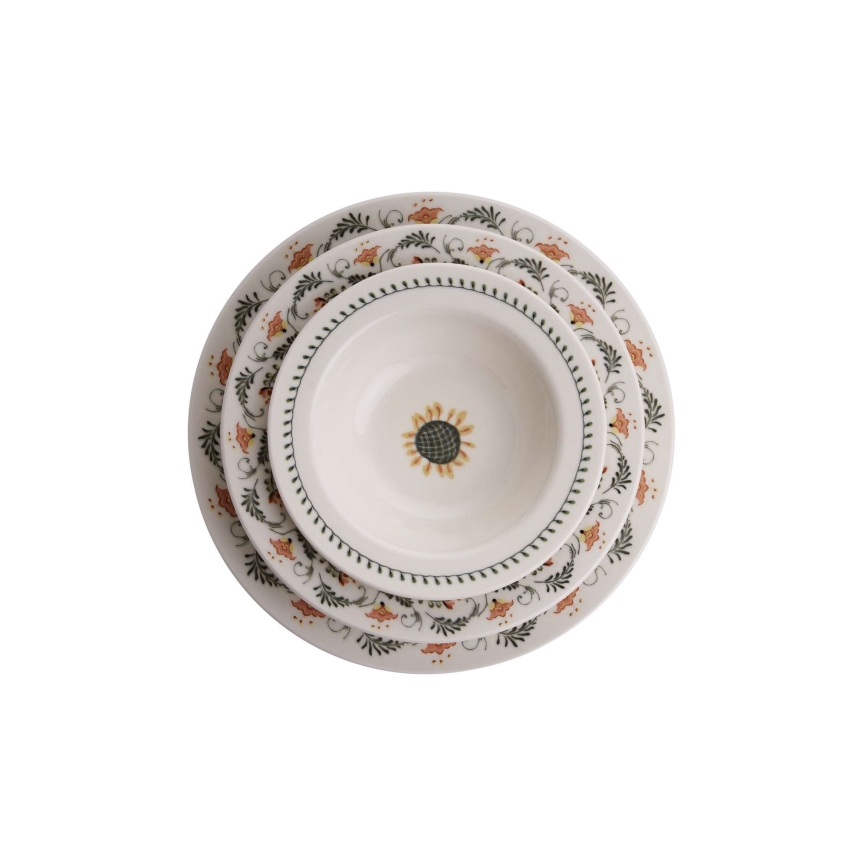 24-Piece Multicolored Porcelain Dinner Set