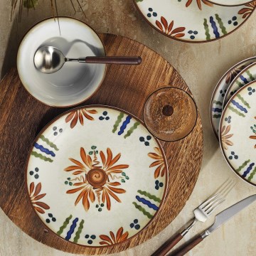 24-piece multicolored/porcelain dinner set