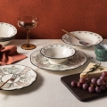 24-Piece Multicolored Porcelain Dinner Set