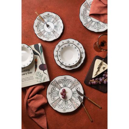 24-Piece Multicolored Porcelain Dinner Set