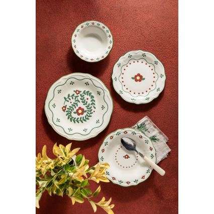 24-Piece Multicolored Porcelain Dinnerware Set