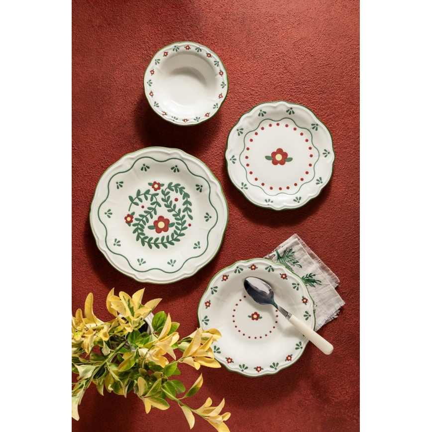 24-Piece Multicolored Porcelain Dinnerware Set