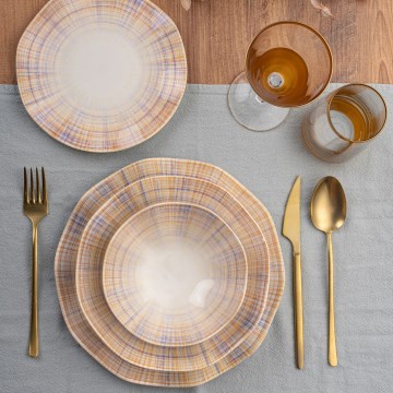 24-piece orange porcelain dinner set