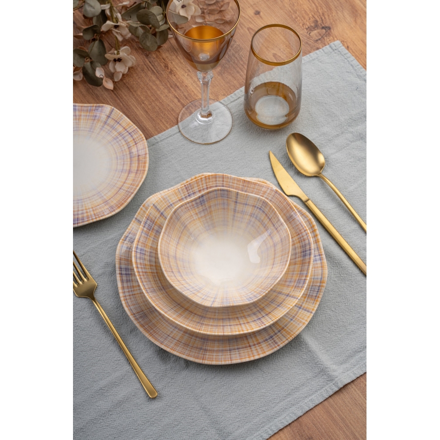 24-piece orange porcelain dinner set