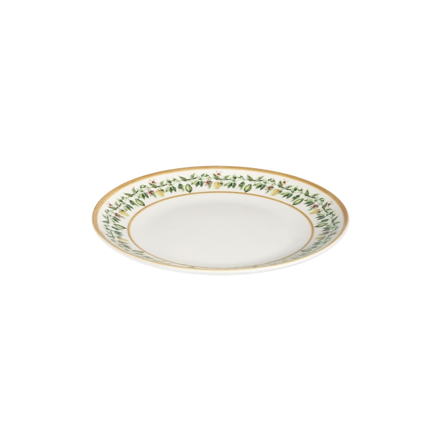 24-piece porcelain dining set cream/beige/green