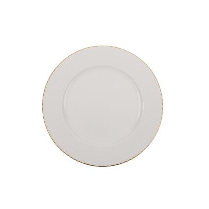 24-piece porcelain dining set in white with gold trim