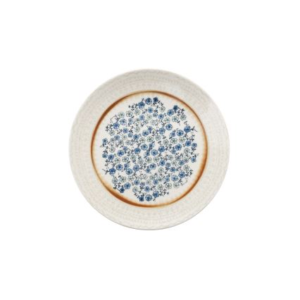 24-piece porcelain dinner set in blue and beige