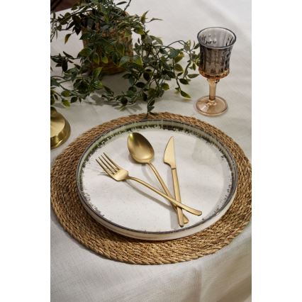 24-piece porcelain dinner set in white and brown