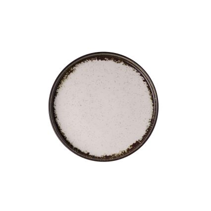 24-piece porcelain dinner set in white and brown