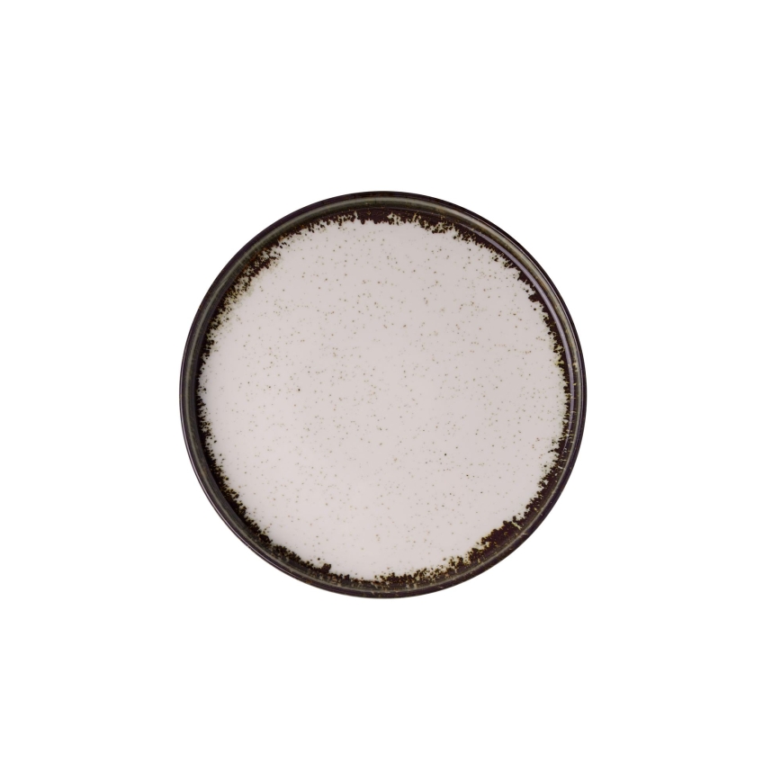 24-piece porcelain dinner set in white and brown