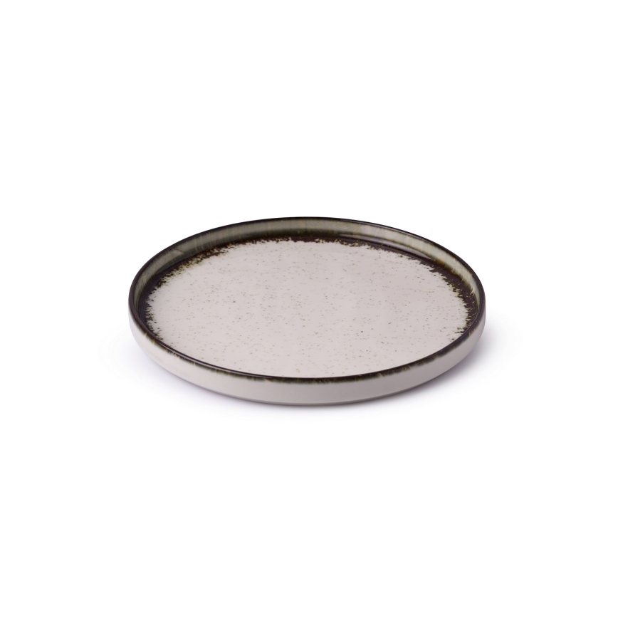 24-piece porcelain dinner set in white and brown