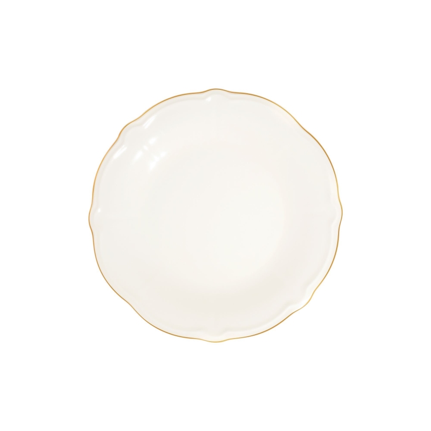 24-piece porcelain dinner set in white and gold