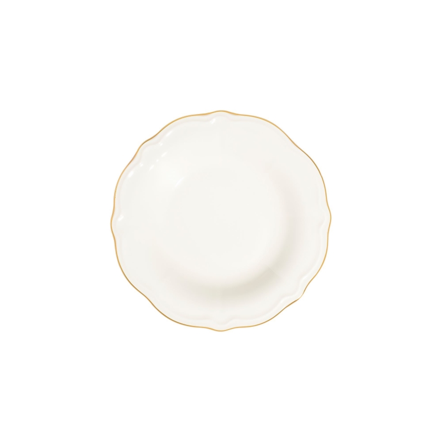 24-piece porcelain dinner set in white and gold