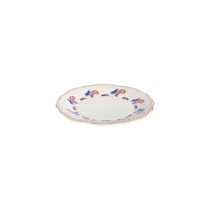 24-piece porcelain dinner set in white, blue and red