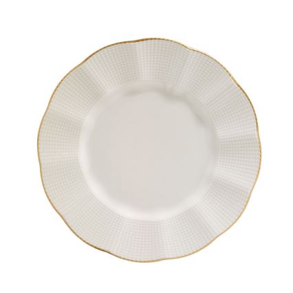 24-piece porcelain dinner set in white with gold accents