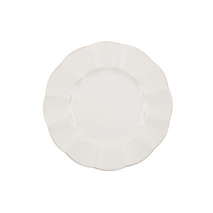 24-piece porcelain dinner set in white with gold accents