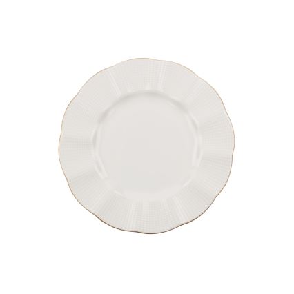 24-piece porcelain dinner set in white with gold accents