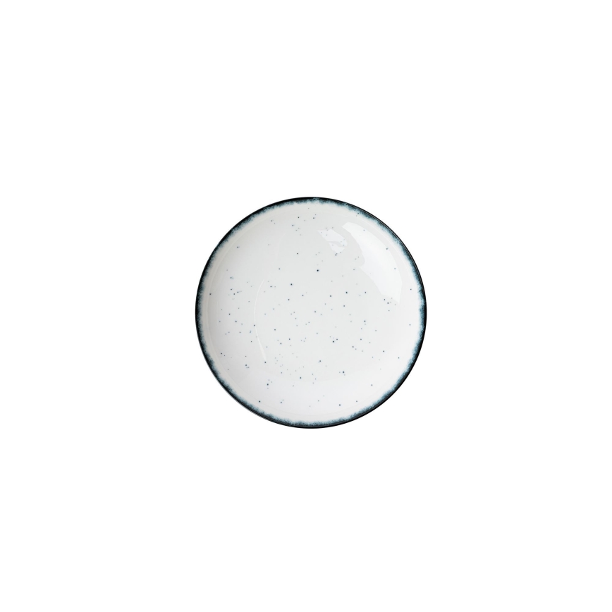 24-piece porcelain dinner set, white/black